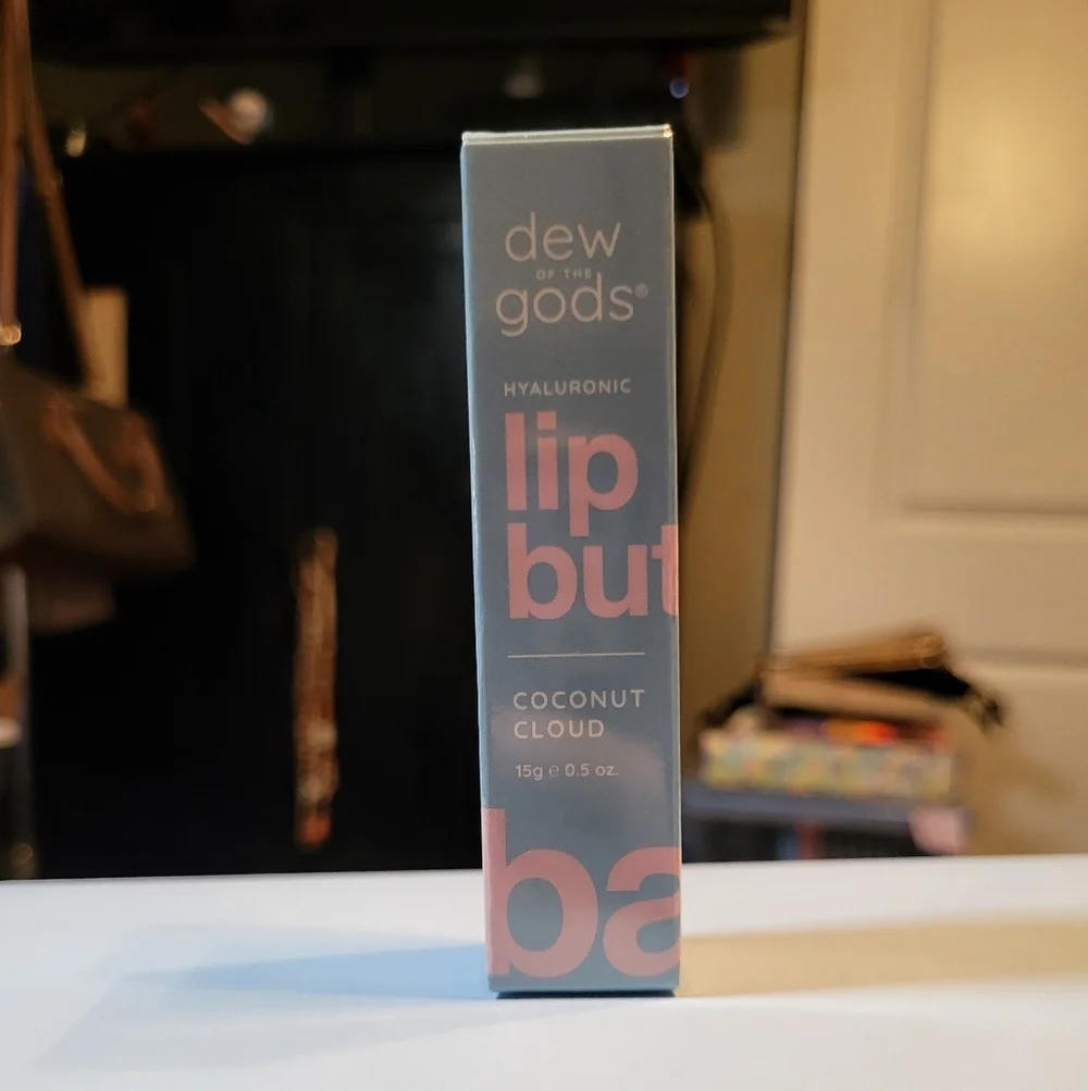 CLEARANCE! Dew of the Gods Sorbae Hyaluronic Lip Butter: Coconut Cloud .5oz, NIB